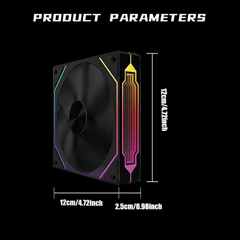 PRISM 4 RS Computer Case Fan 12cm ARGB 4 Pin Quiet Cooling Fan 12V Large