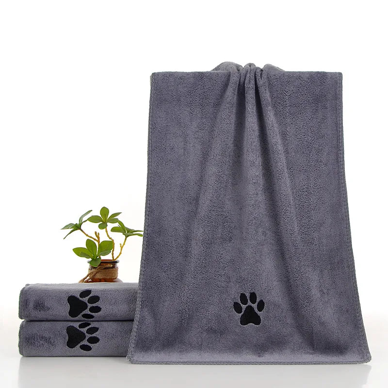 Quick-Dry Dog Towel, Non-Shedding Ultra-Fine Fiber Material, Cute Paw