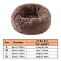 Soft Pet Cat Bed Pad Plush Warm Faux Fur Dog Calm Bed Donut Round Bed