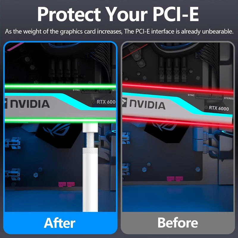 GPUHOLD White Graphics Card GPU Support Bracket Video Card Sag Holder