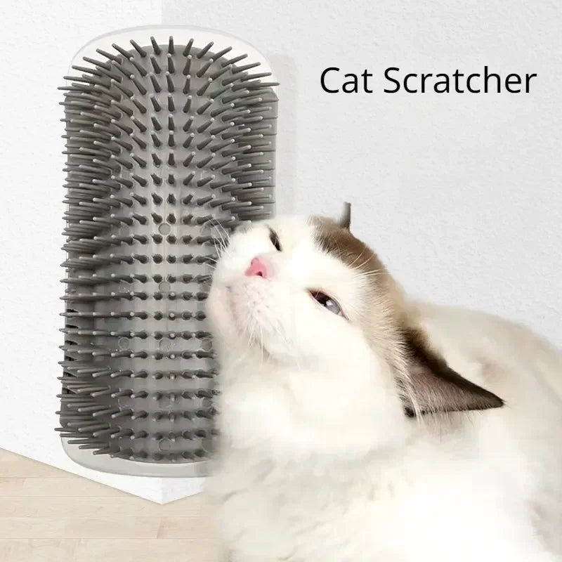Cat Scratcher Massage Comb - Corner Scratching Brush with Catnip, Pet
