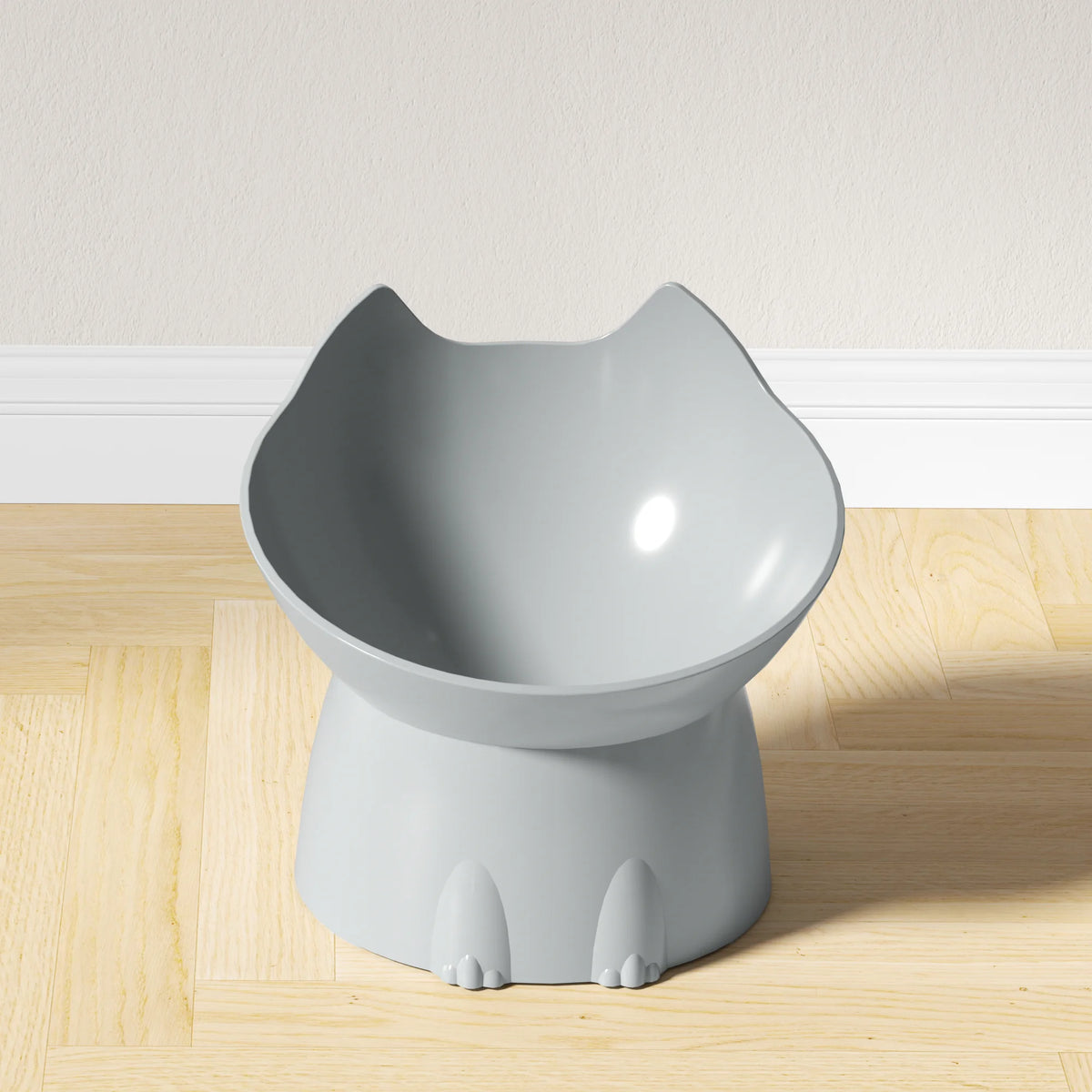 1pc WhiskerWare Elevated Cat Bowl, Anti-Tip Plastic Raised Pet Feeding