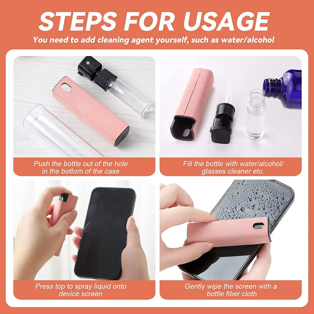 2 In 1 Phone Screen Cleaner Spray Portable Tablet Mobile Phone Touch