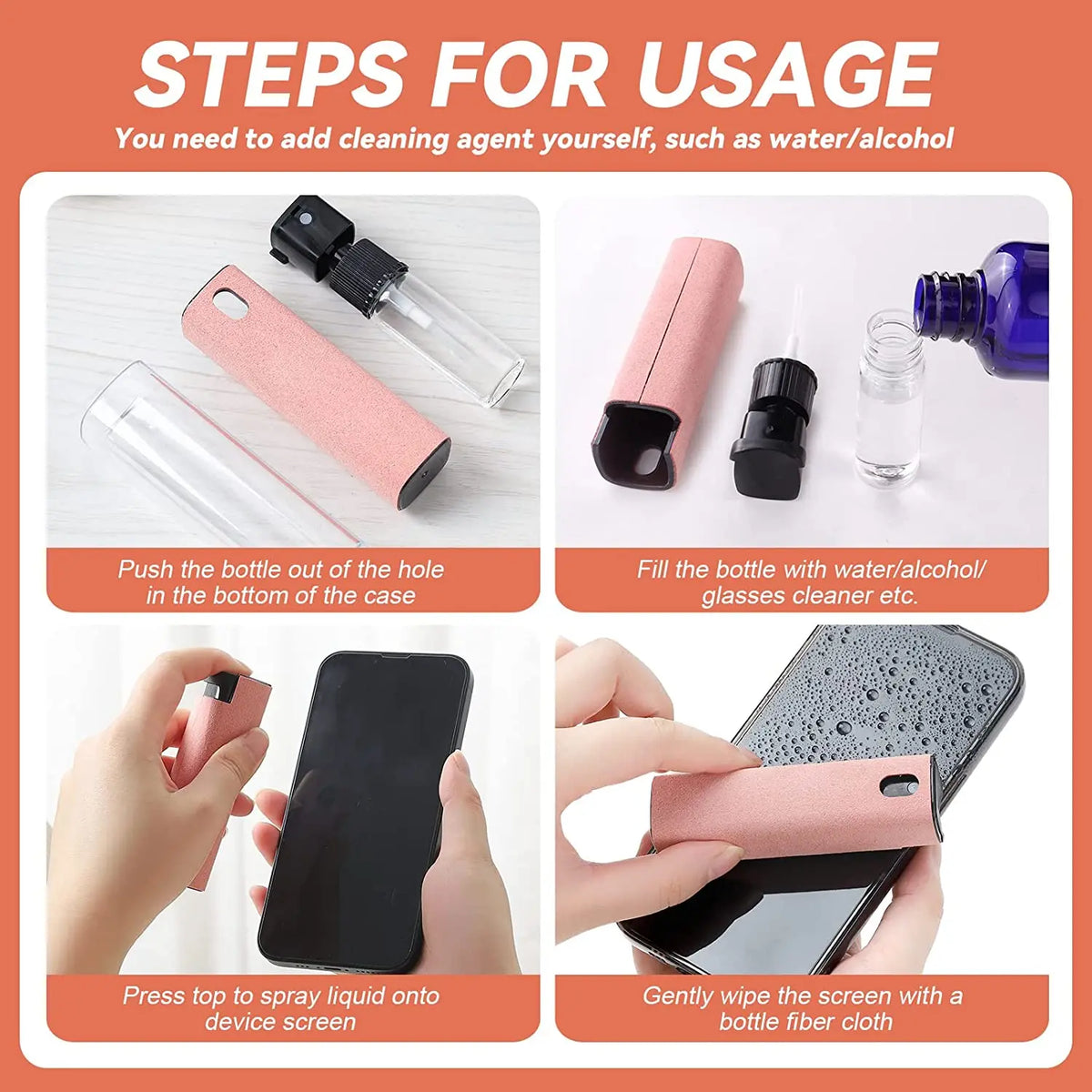 2 In 1 Phone Screen Cleaner Spray Portable Tablet Mobile Phone Touch