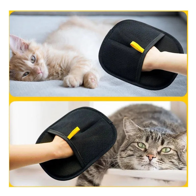 Pet Grooming Gloves Pet Hair Remover Brush Kitten Cleaning Glove Removing