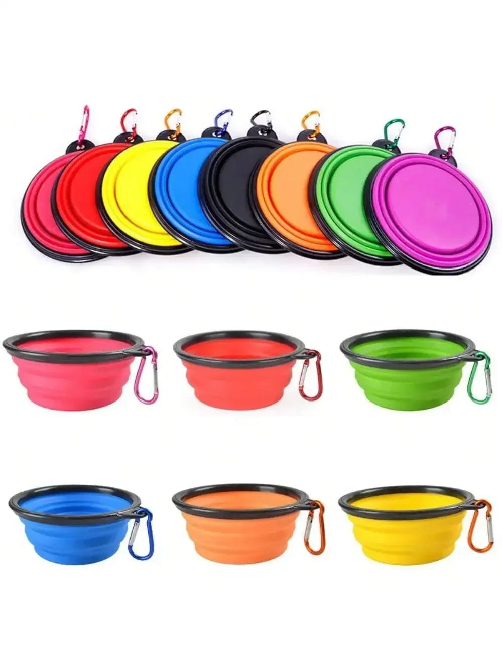 Folding Portable Silicone Dog Feeder Bowl 2 In 1 Pet Dispenser Outdoor