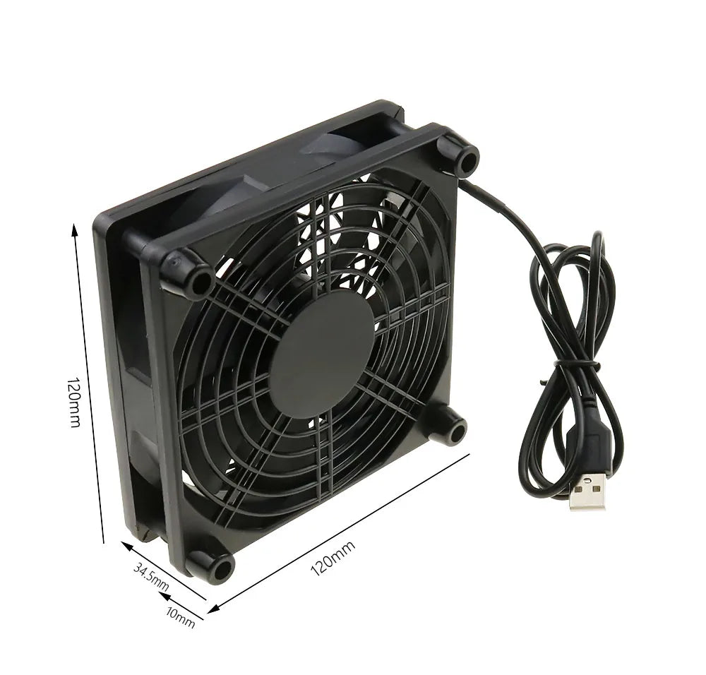 Router Cooling Fan DIY PC Cooler TV Box Wireless Silent Quiet DC 5V USB