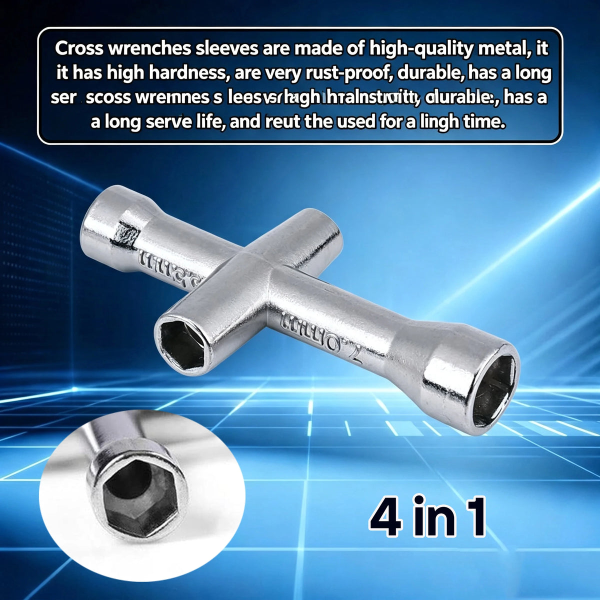 4 in 1 3D Printer Nozzle Tool M2 M2.5 M3 M4 Screw Nut Hexagonal Cross
