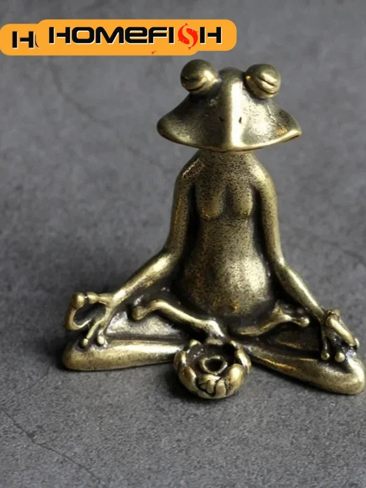 Retro Copperware Incense Socket Zen Frog Ornaments Solid Pure Copper Frog