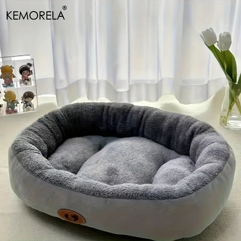Cozy Oval Snuggle Pet Bed, Plush & Thickened Cat Bed Warm and Secure Bed