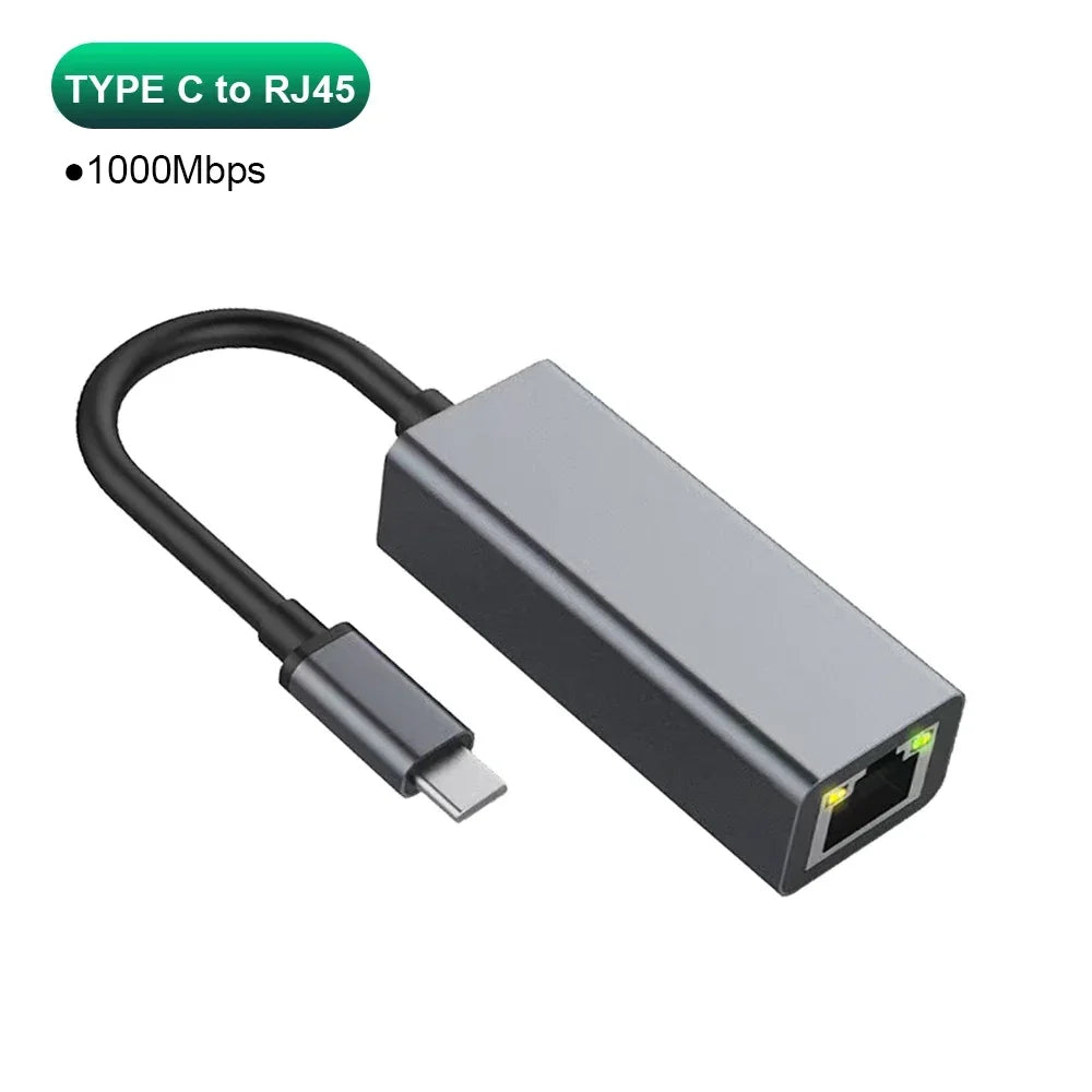 Adaptateur Ethernet USB Type C 1000Mbps, Carte Réseau RJ45 USB 3.0 Pour