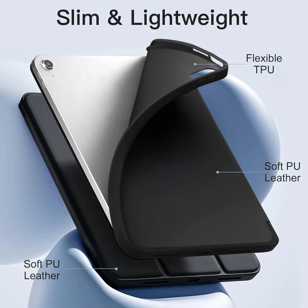 for iPad 5/6/7/8/9/10th gen Compatible with Air 4/5/6/7 Pro 11, three fold