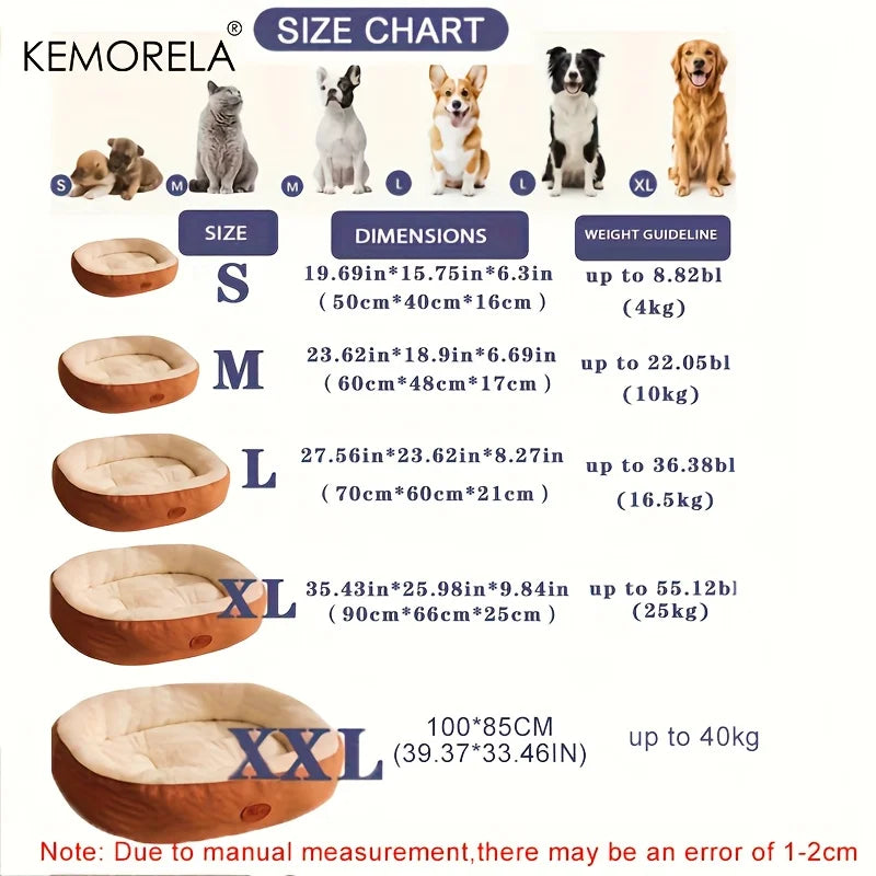 Cozy Oval Snuggle Pet Bed, Plush & Thickened Cat Bed Warm and Secure Bed