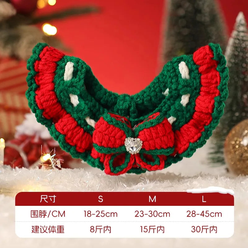 Pet Autumn and Winter Pet Scarf Cute Bow Collar Cat Accessories Bib Cat