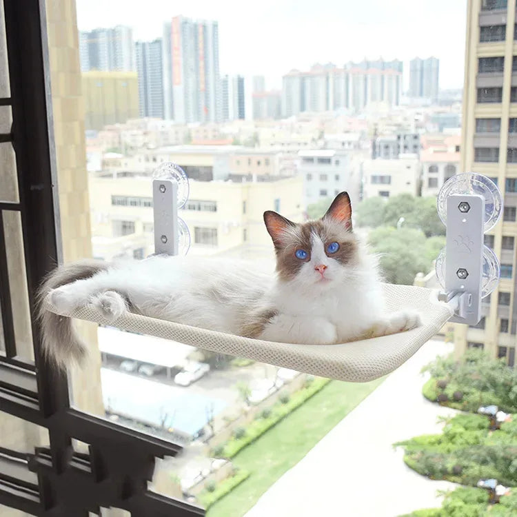 Cat Hammock Foldable Window Suction Cup Hanging Nest, Cat Sunbathing