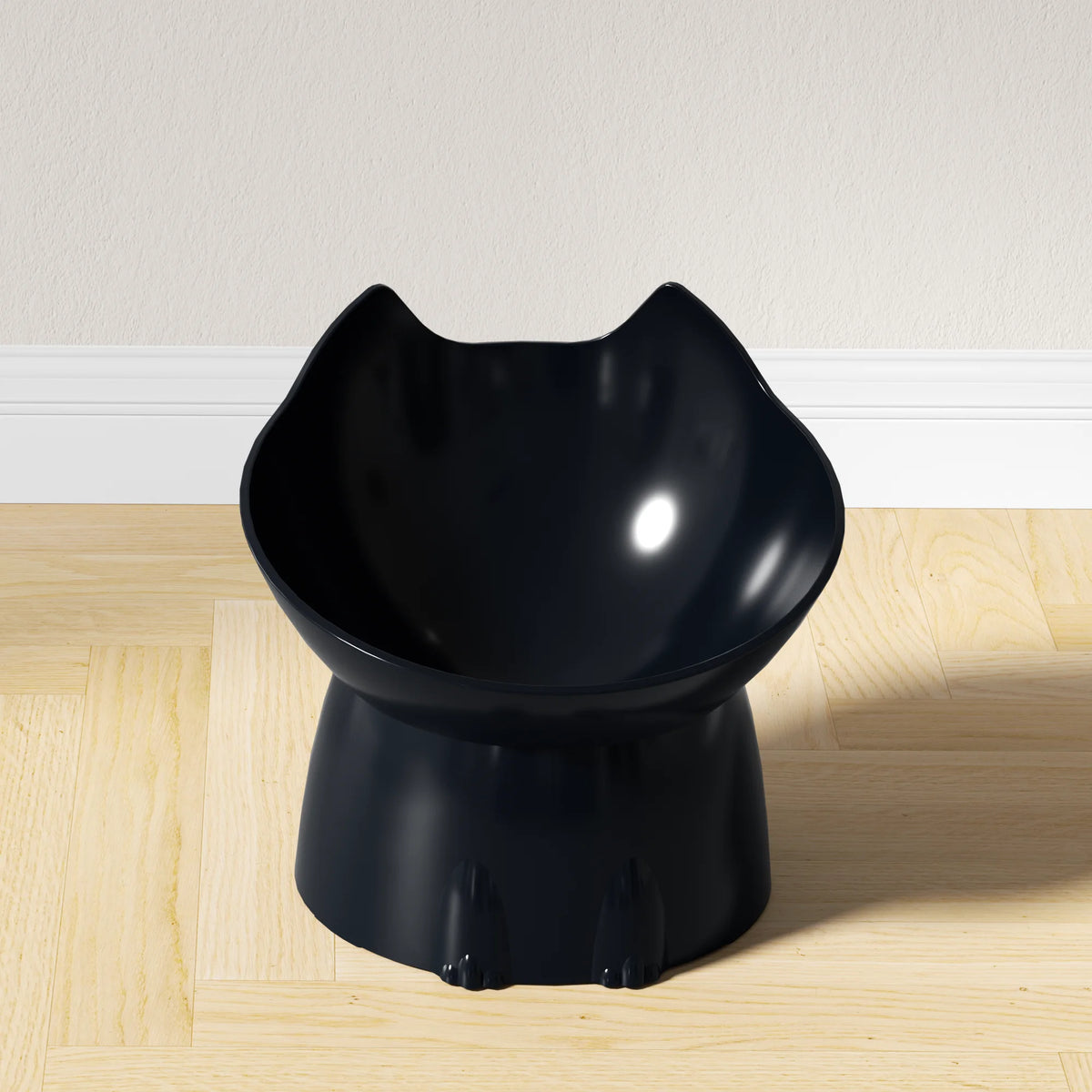 1pc WhiskerWare Elevated Cat Bowl, Anti-Tip Plastic Raised Pet Feeding