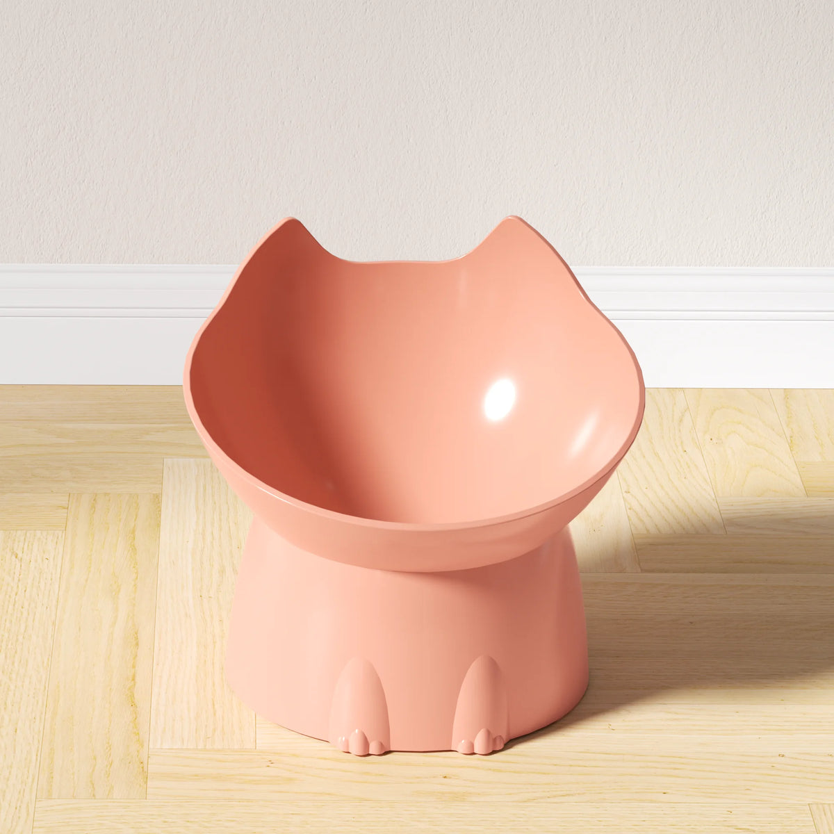 1pc WhiskerWare Elevated Cat Bowl, Anti-Tip Plastic Raised Pet Feeding