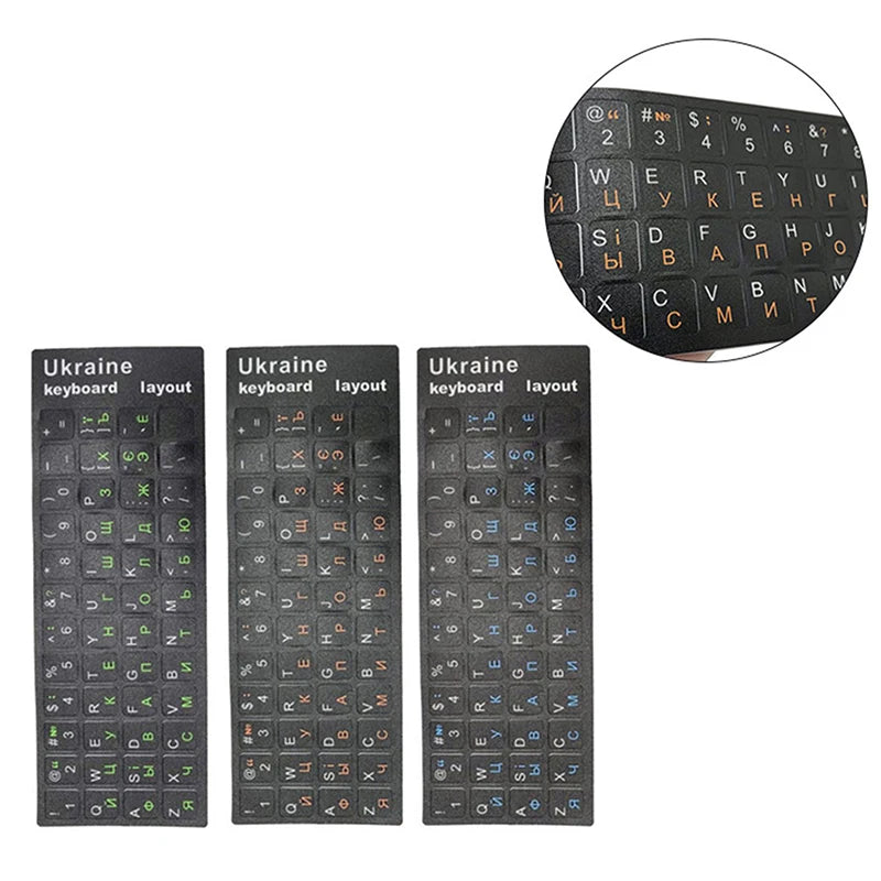 Ukraine Language Ukrainian Keyboard Sticker Durable Alphabet Black