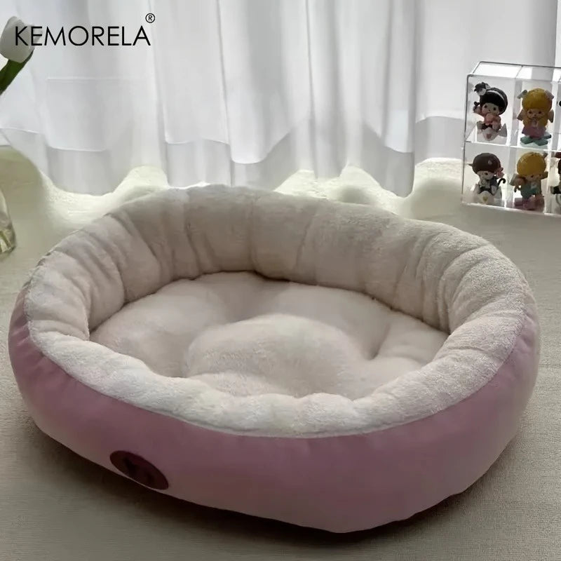 Cozy Oval Snuggle Pet Bed, Plush & Thickened Cat Bed Warm and Secure Bed