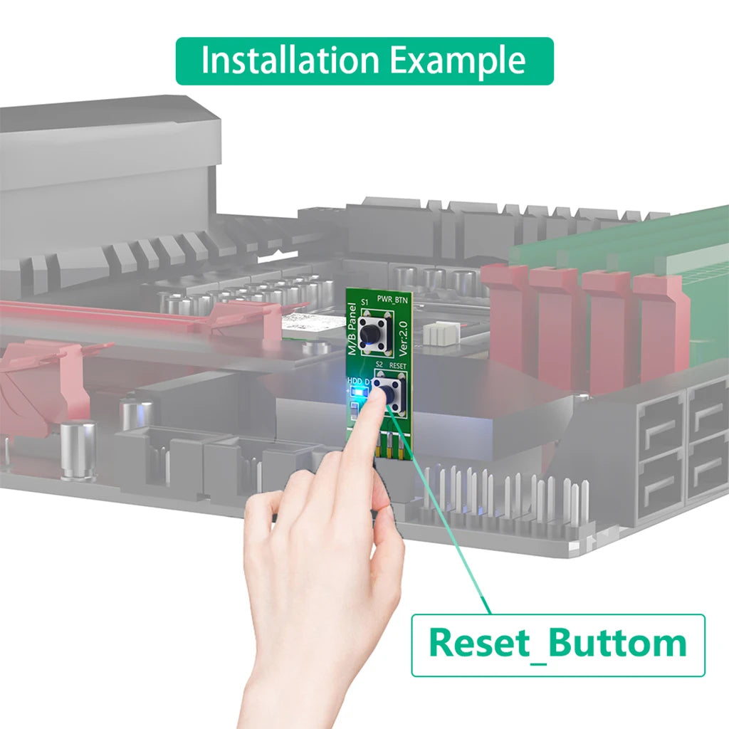 DIY PC Assembly Tool Reliable 10Pin 2x5Pin Mainboard Switching Tester