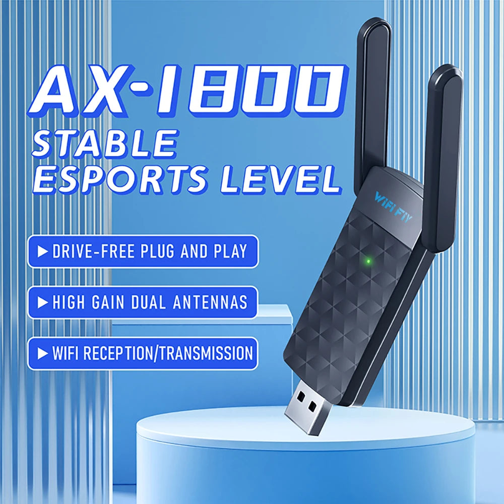 WiFi 6 USB3.0 Adapter 1800Mbps 5G/2.4GHz USB Wi-fi Dongle Wireless