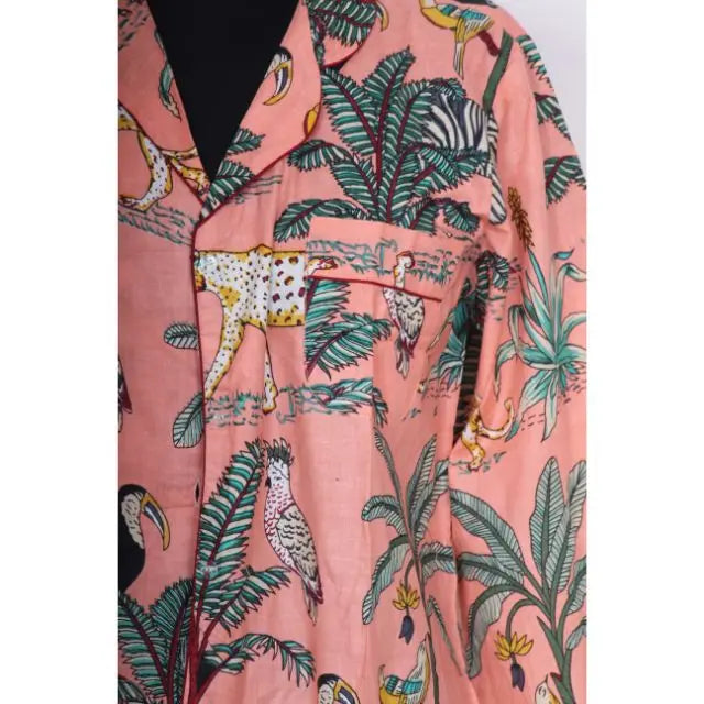 Jungle Print Long Sleeve Regular Fit Simple Sweet Natural Indian Handmade