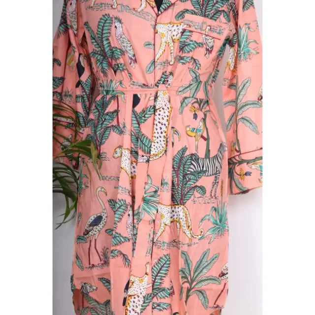 Jungle Print Long Sleeve Regular Fit Simple Sweet Natural Indian Handmade