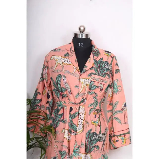 Jungle Print Long Sleeve Regular Fit Simple Sweet Natural Indian Handmade