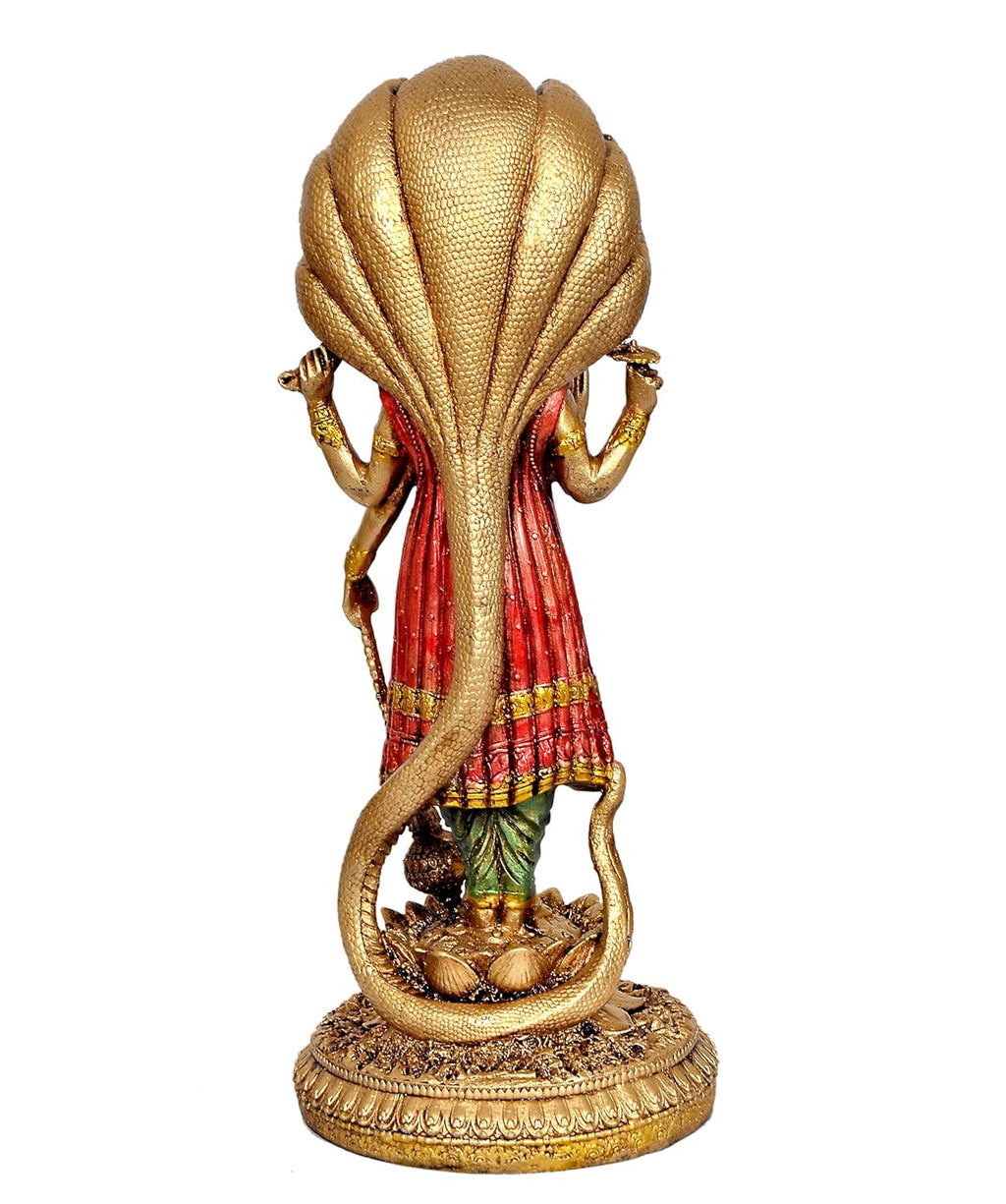 Lord Vishnu Standing Idol Antique Finish - 12 Inch