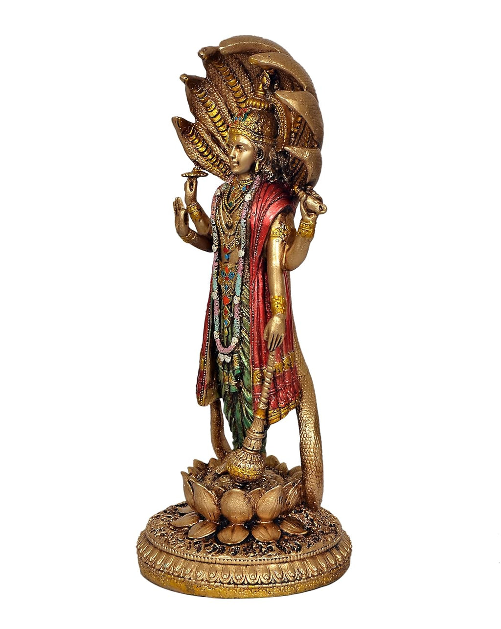 Lord Vishnu Standing Idol Antique Finish - 12 Inch