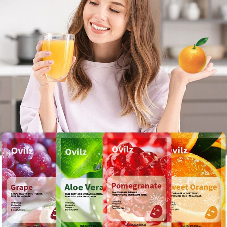 Fruit-Infused Hydrating Facial Sheet Mask (Pack of 5)