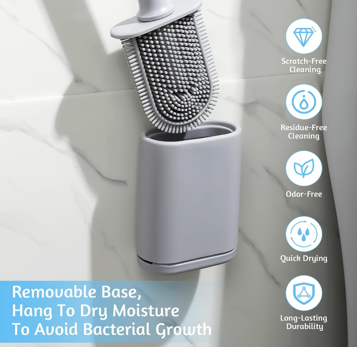 Silicone Toilet Brush with Holder